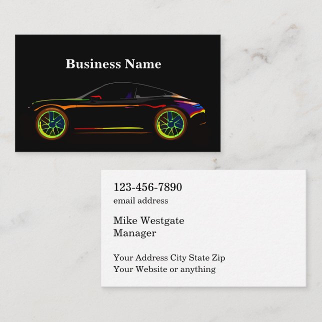 Automotive Double Side Business Cards (Front/Back)