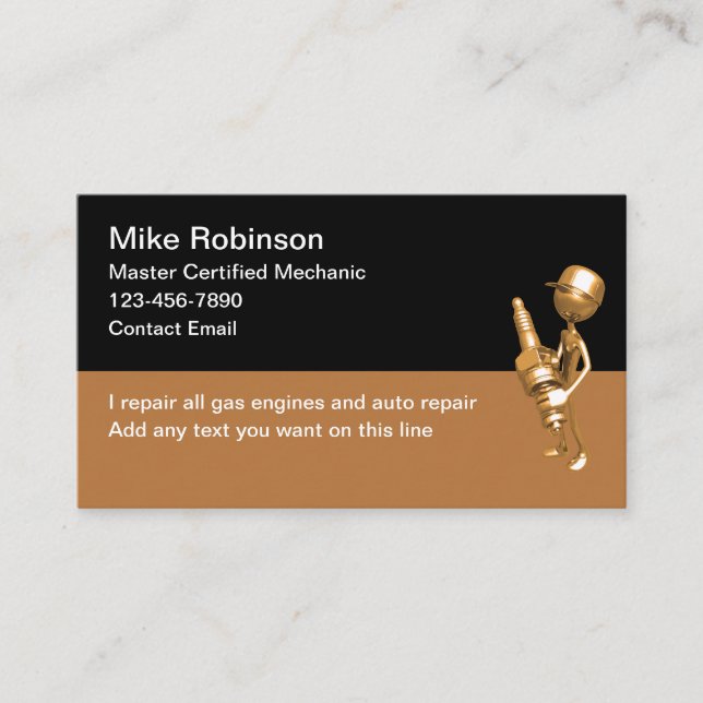 Automotive Gas Car Mechanic Business Card (Front)