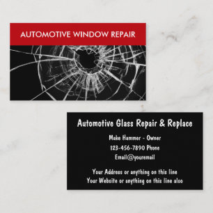Automotive Glass Modern Double Side Businesscards Business Card