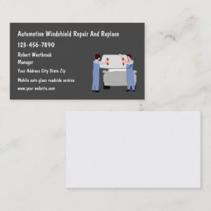 Automotive Glass Repair and Replace Business Card