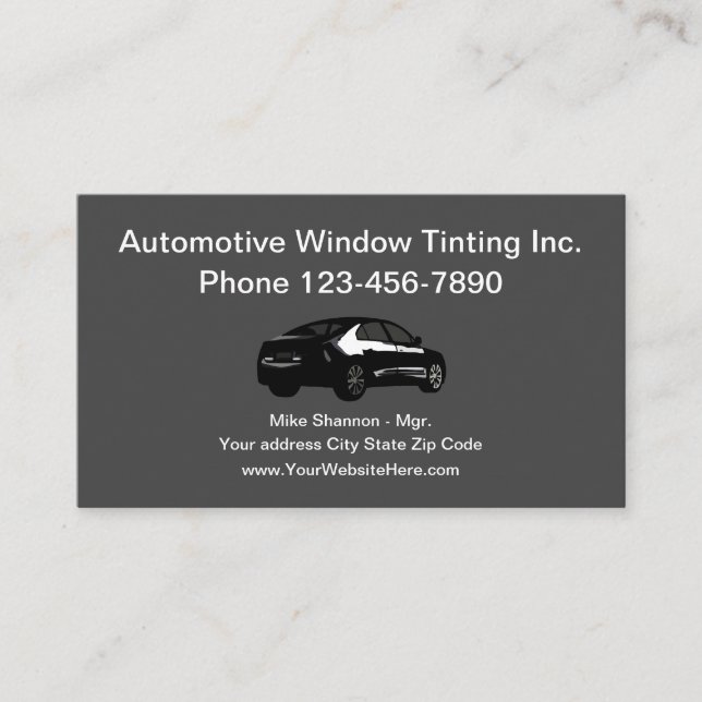 Automotive Glass Repair And Tinting Business Card (Front)