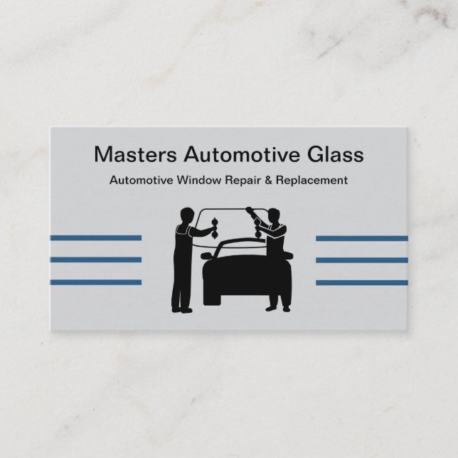 Automotive Glass Repair Replacement Business Cards (Front)