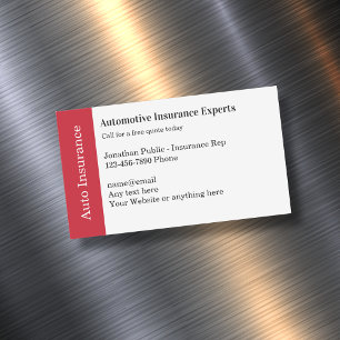 Automotive Insurance Rep Magnetic Business Cards