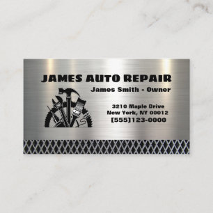 Automotive Mechanic Auto Repair Metal Tool Business Card