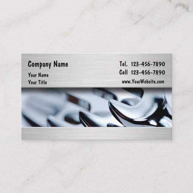 Automotive Mechanic Business Cards (Front)