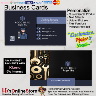 Automotive Mechanic Business Cards 17 Pack of 100