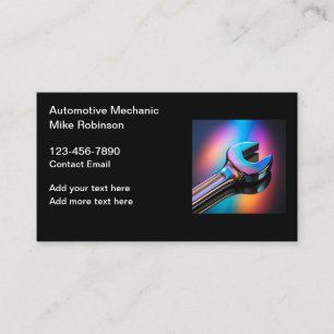 Automotive Mechanic Business Cards Colourful Desig