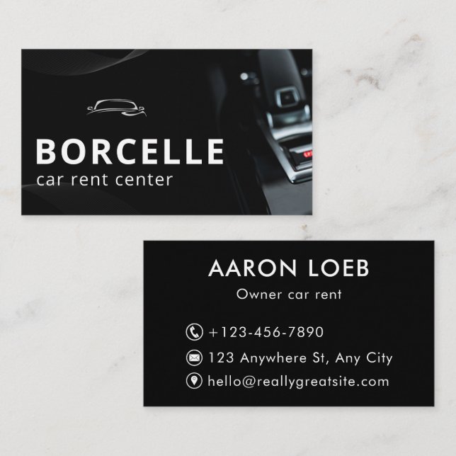 Automotive / Mechanic Car Rent Centre Repair  Business Card (Front/Back)