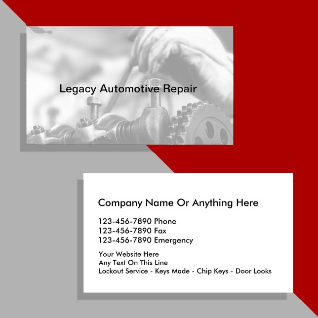 Automotive Mechanic Cool Editable Business Cards (Creator Uploaded)