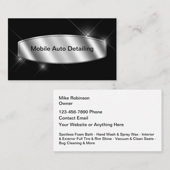 Automotive Mobile Detailing Cool  Business Card (Front/Back)