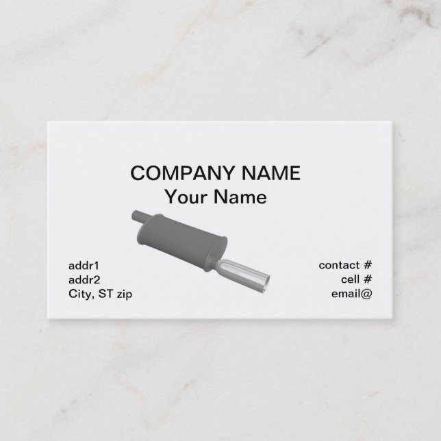 Automotive muffler business card (Front)