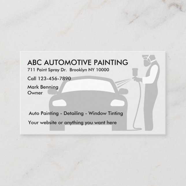 Automotive Painting Body Shop Business Cards (Front)