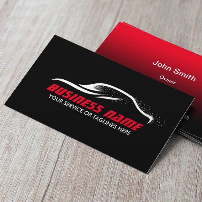 Automotive Professional Black & Red Car Auto Business Card (Creator Uploaded)