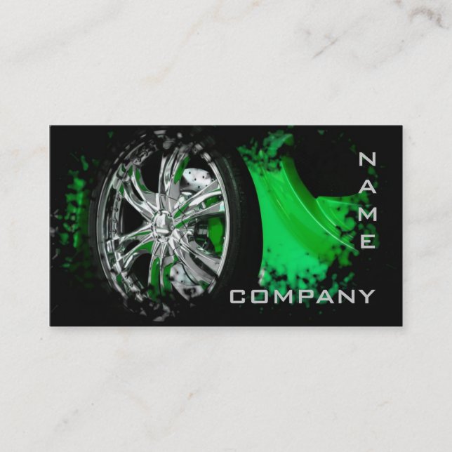 Automotive / Racing / Car Green Sport Fast Speed Business Card (Front)