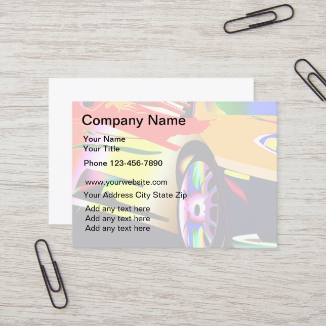 Automotive Repair Businesscard Business Card (Front/Back In Situ)