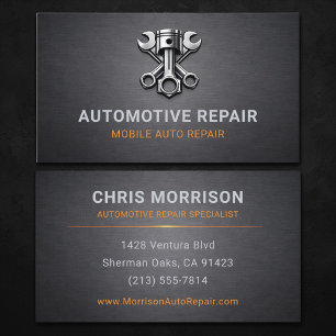 Automotive Repair Metallic Business Card
