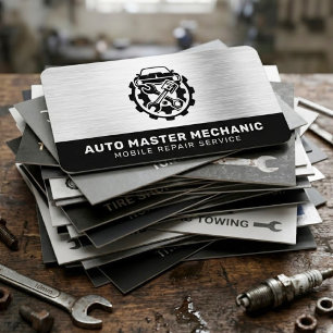 AUTOMOTIVE REPAIR SERVICE CAR / AUTO MECHANIC BUSINESS CARD