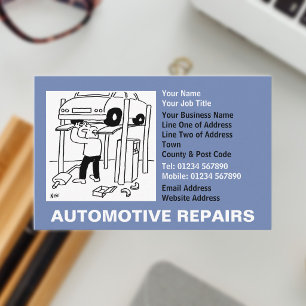 Automotive Repairs Cartoon Business Card