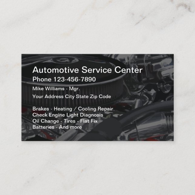Automotive Service Centre Business Card (Front)