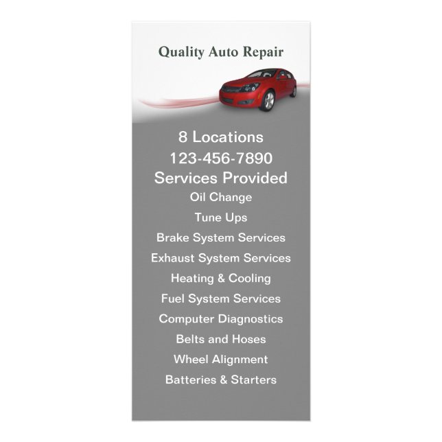 Automotive Service Rack Card (Front)