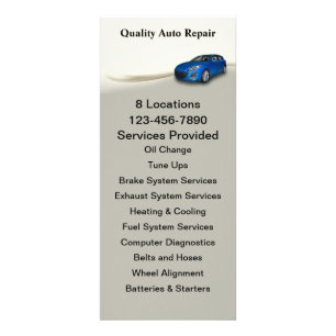 Automotive Service Rack Card