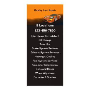 Automotive Service Rack Card