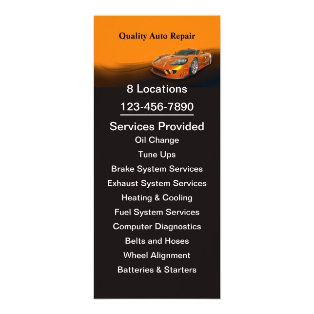 Automotive Service Rack Card (Front)