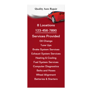Automotive Service Rack Card