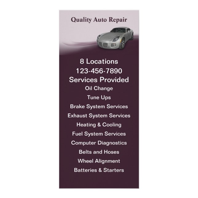 Automotive Service Rack Card (Front)