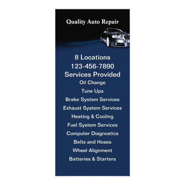 Automotive Service Rack Card (Front)