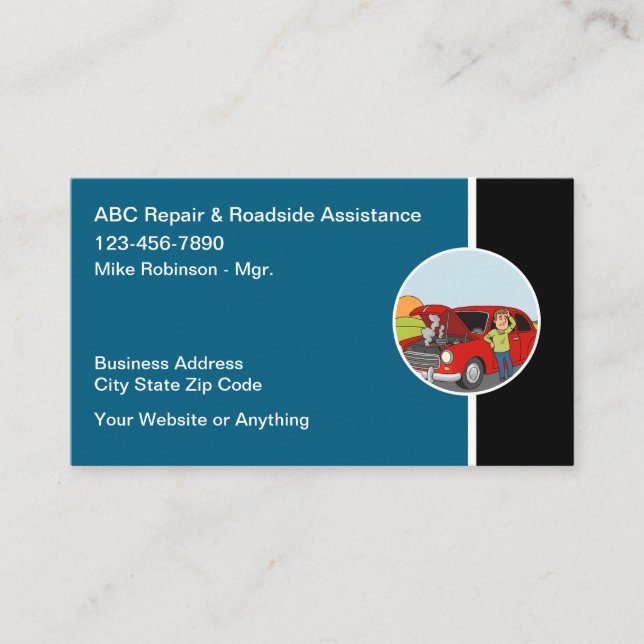 Automotive Services And Mobile Repair  Business Card (Front)
