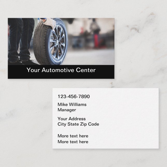 Automotive Services Business Card Template (Front/Back)