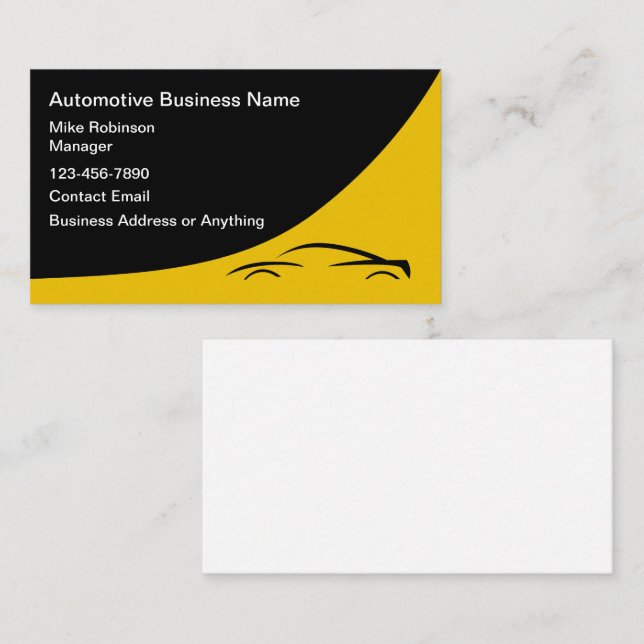 Automotive Services Modern Business Card Design (Front/Back)