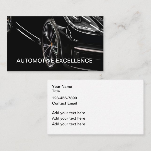Automotive Sleek Modern Business Cards (Front/Back)