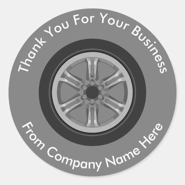 Automotive Theme Thank you Stickers (Front)