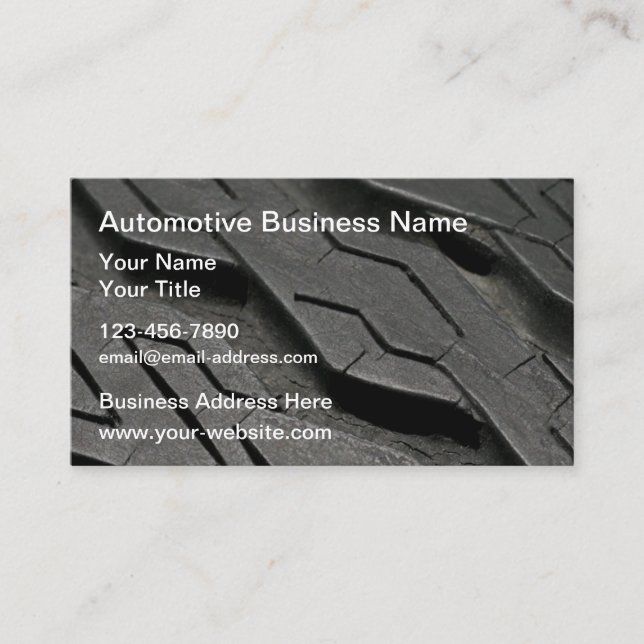 Automotive Tire Tread Business Card Template (Front)