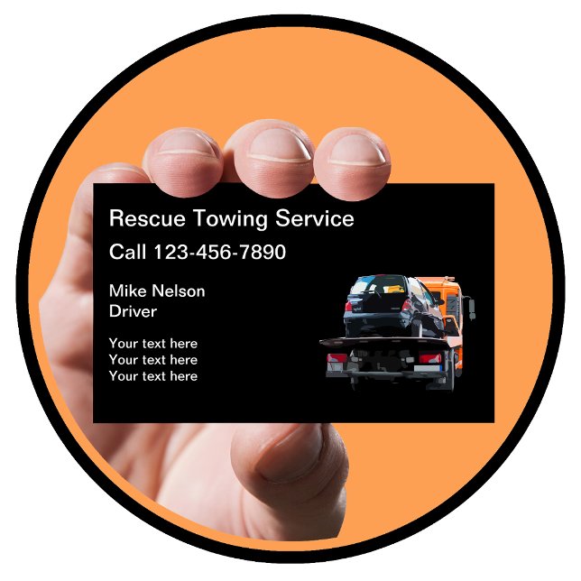 Automotive Towing and Wrecker Service Business Card (Creator Uploaded)