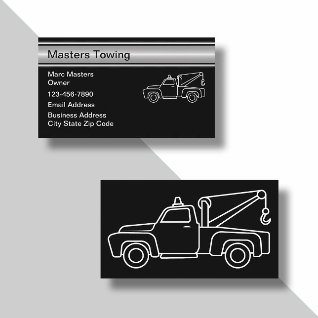 Automotive Towing Service Simple Business Cards (Creator Uploaded)