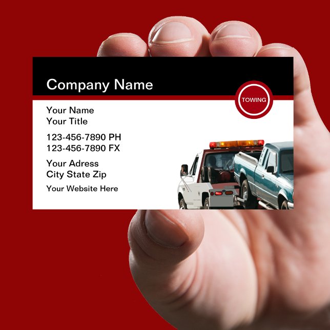 Automotive Towing Tow Truck Business Cards (Creator Uploaded)