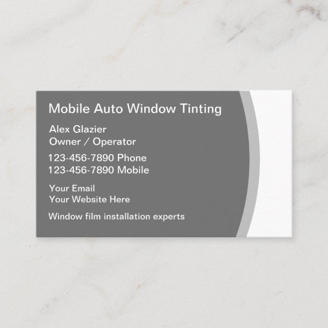 Automotive Window Tinting Business Cards (Front)