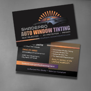 Automotive Window Tinting Ceramic Tint Installer Business Card
