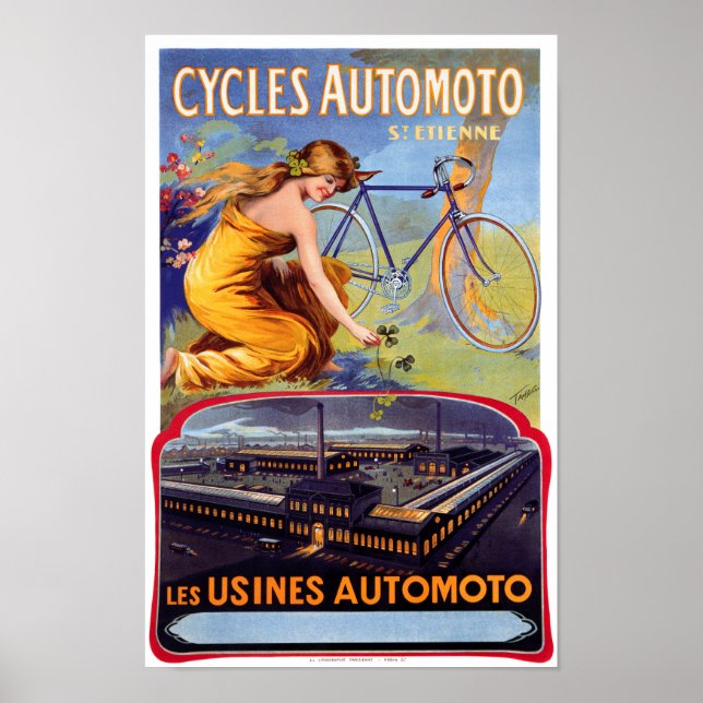 Automoto Cycles 1914 Vintage Advertising Poster (Front)