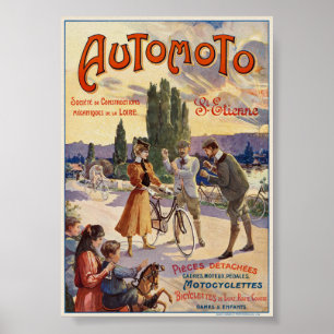 Automoto St. Etienne Vintage Poster 1905