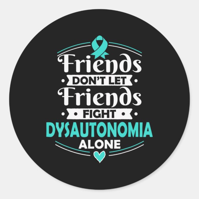 Autonomic Dysfunction Tee - Dysautonomia Awareness Classic Round Sticker (Front)