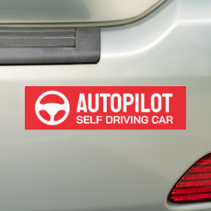 AutoPilot Self Driving Car Sign Bumper Sticker