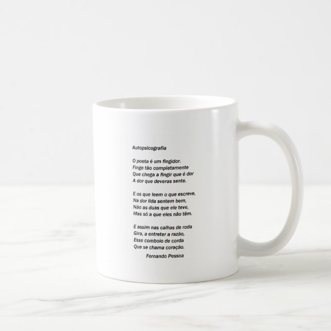 Autopsicografia - Fernando Pessoa Coffee Mug (Right)