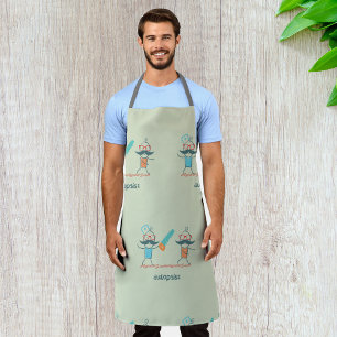 Autopsist Medical Humour with Moustache Characters Apron