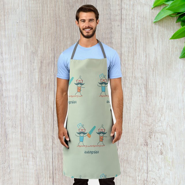 Autopsist Medical Humour with Moustache Characters Apron (Creator Uploaded)