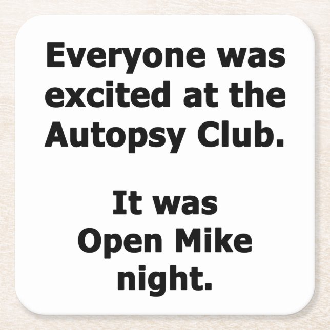 Autopsy Club Square Paper Coaster (Front)