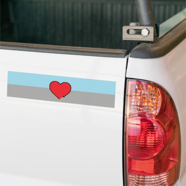 Autosexual Pride Flag and Symbol Bumper Sticker (On Truck)